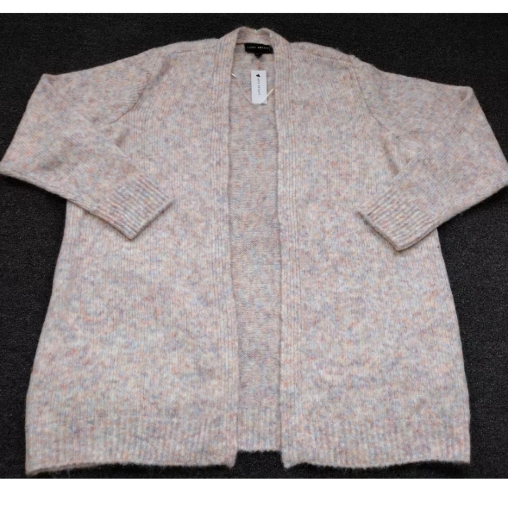 Lane Bryant Cárdigan Women's Pink Open Front Pink Marbled  Size 14/16  Sweater